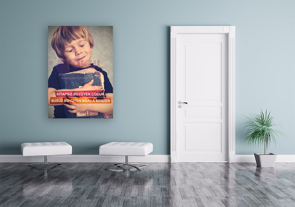 Kitap Okuma 2 Okul Posteri