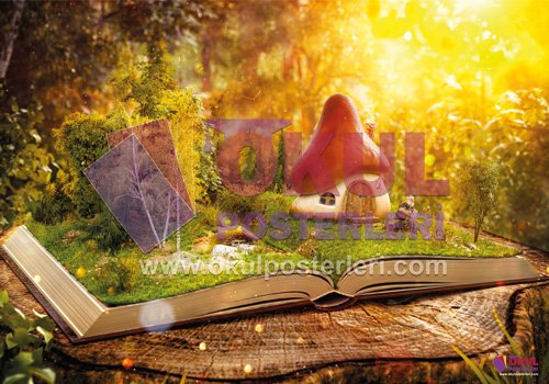 Kitap Okuma 3 Okul Posteri