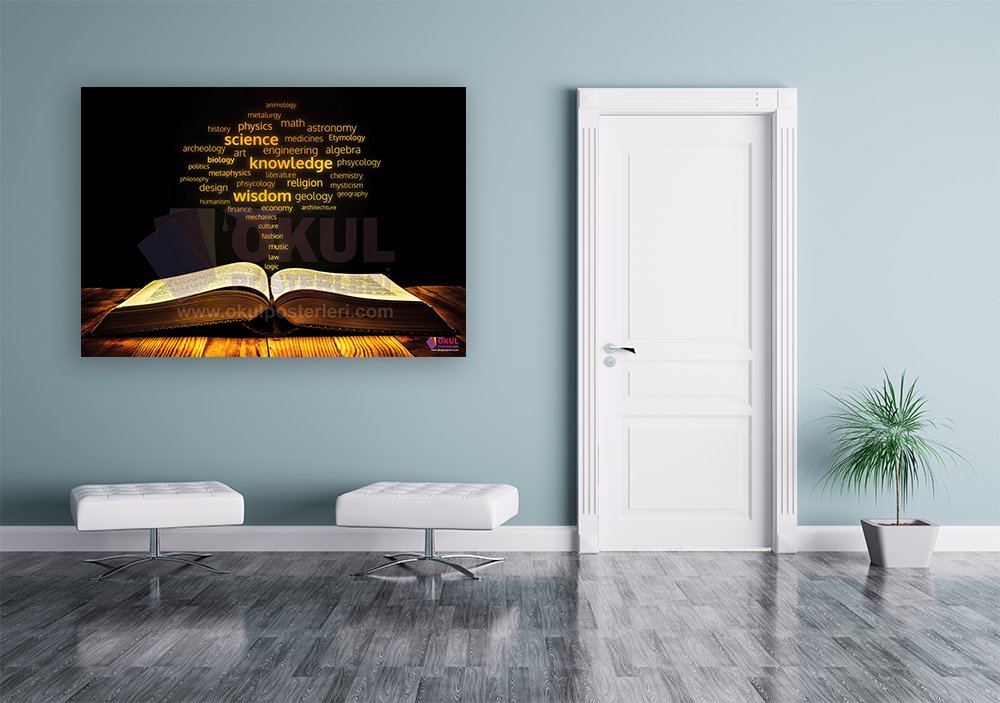 Kitap Okuma 4 Okul Posteri