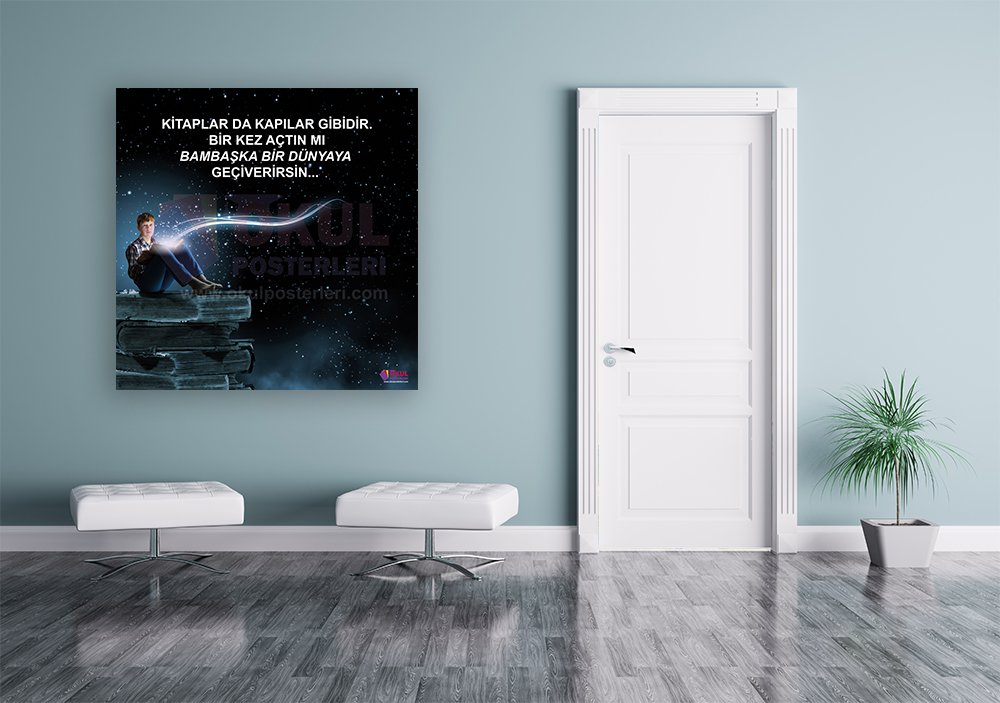 Kitap Okuma 5 Okul Posteri