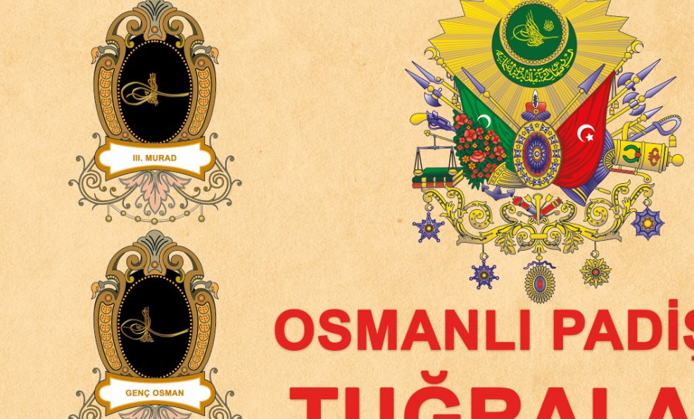 Osmanlı Padişah Tuğraları Okul Posteri