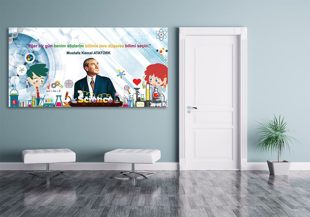 Atatürk ve Bilim Okul Posteri