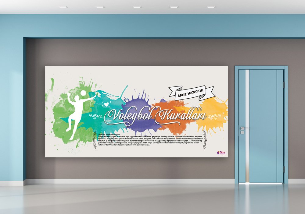 Voleybol Kuralları Okul Posteri