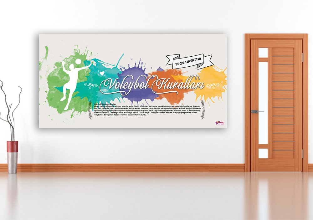 Voleybol Kuralları Okul Posteri