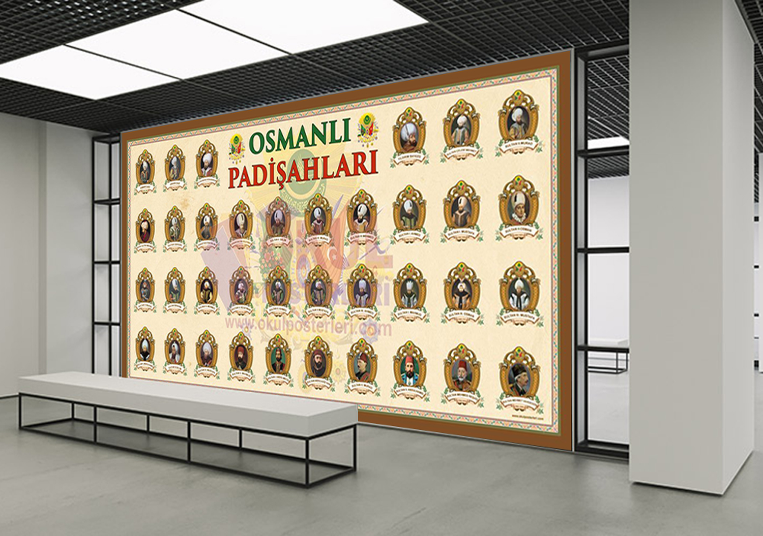 Osmanlı Padişahları Okul Posteri