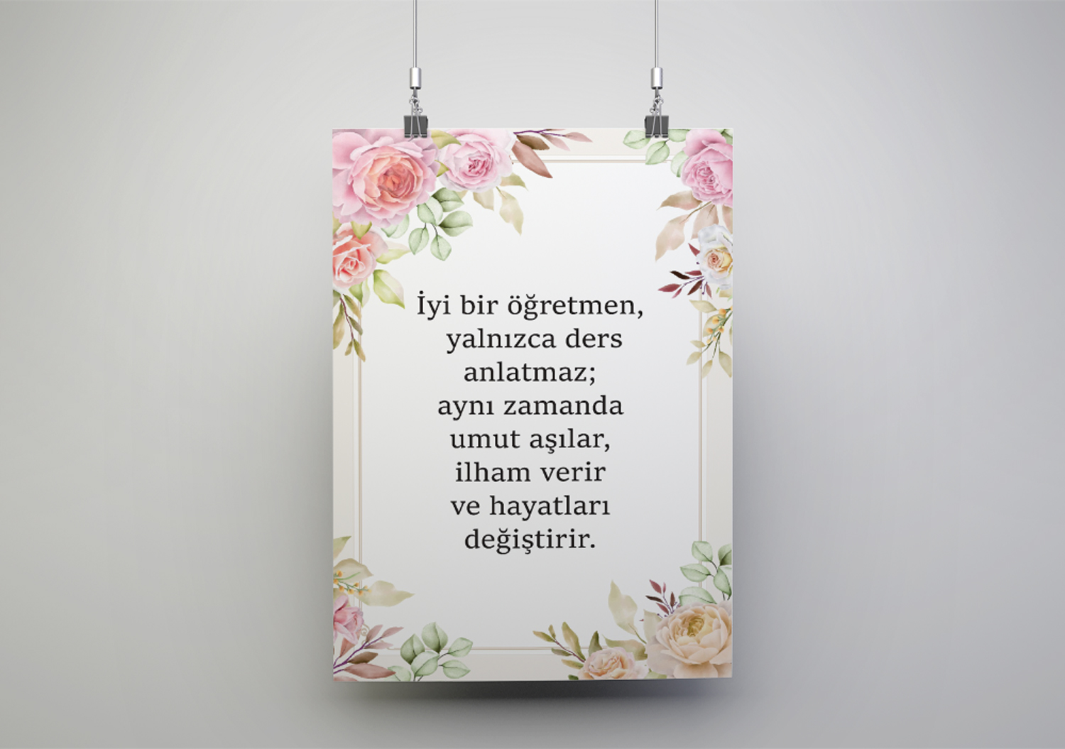 Umut Veren Öğretmen Okul Posteri