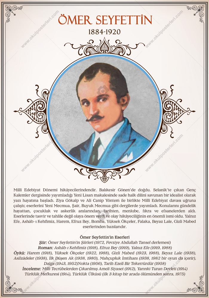 Ömer Seyfettin Edebiyat Posteri