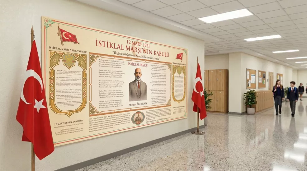 12 Mart İstiklal Marşı’nın Kabulü Okul Posteri