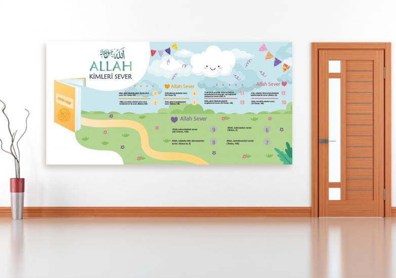 Allah Kimleri Sever Okul Posteri