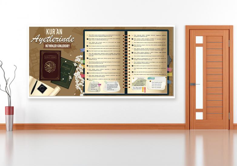 Kuran Ayetlerinde Müminler Okul Posteri 3