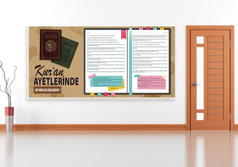 Kuran Ayetlerinde Müminler Okul Posteri