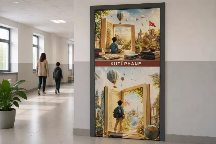 Kütüphane Kapı Giydirmesi 21
