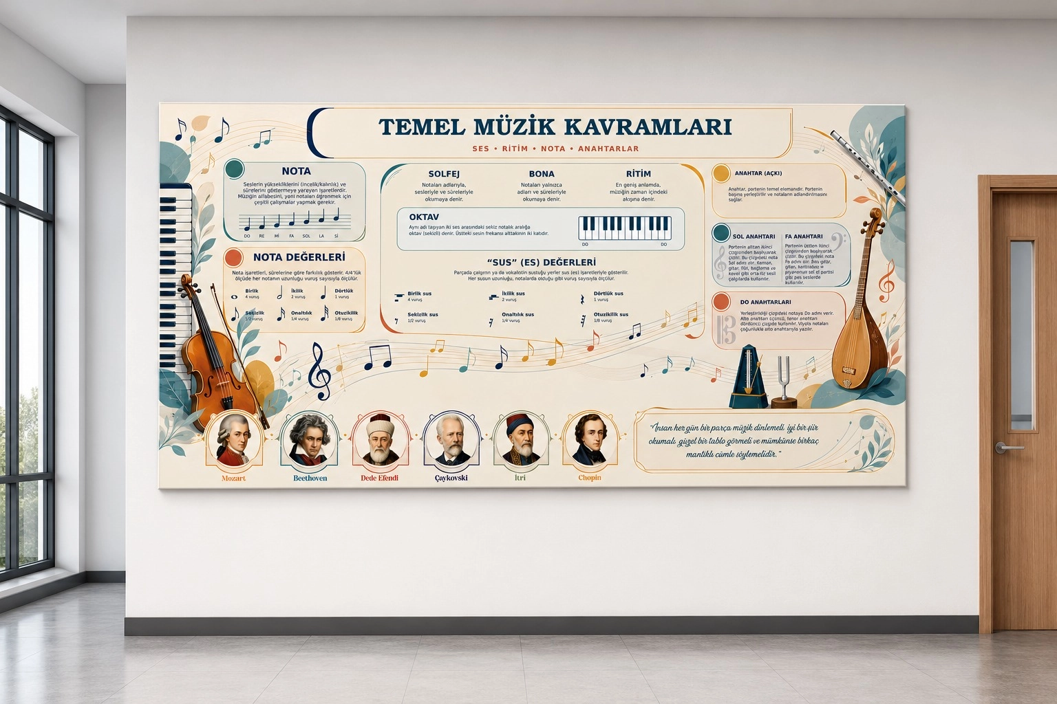Temel Müzik Kavramları Okul Posteri