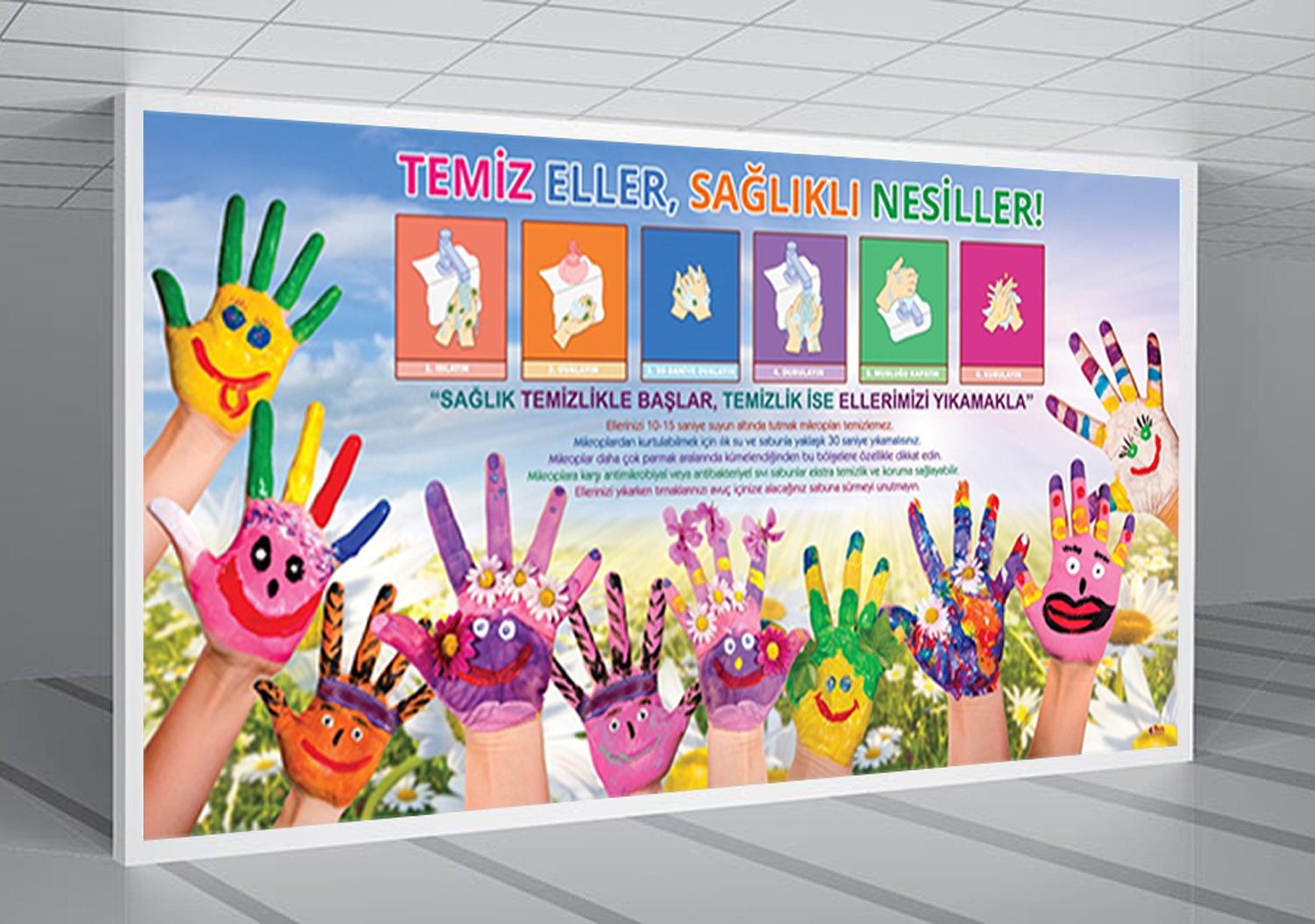 Temiz Eller Sağlıklı Nesiller Okul Posteri