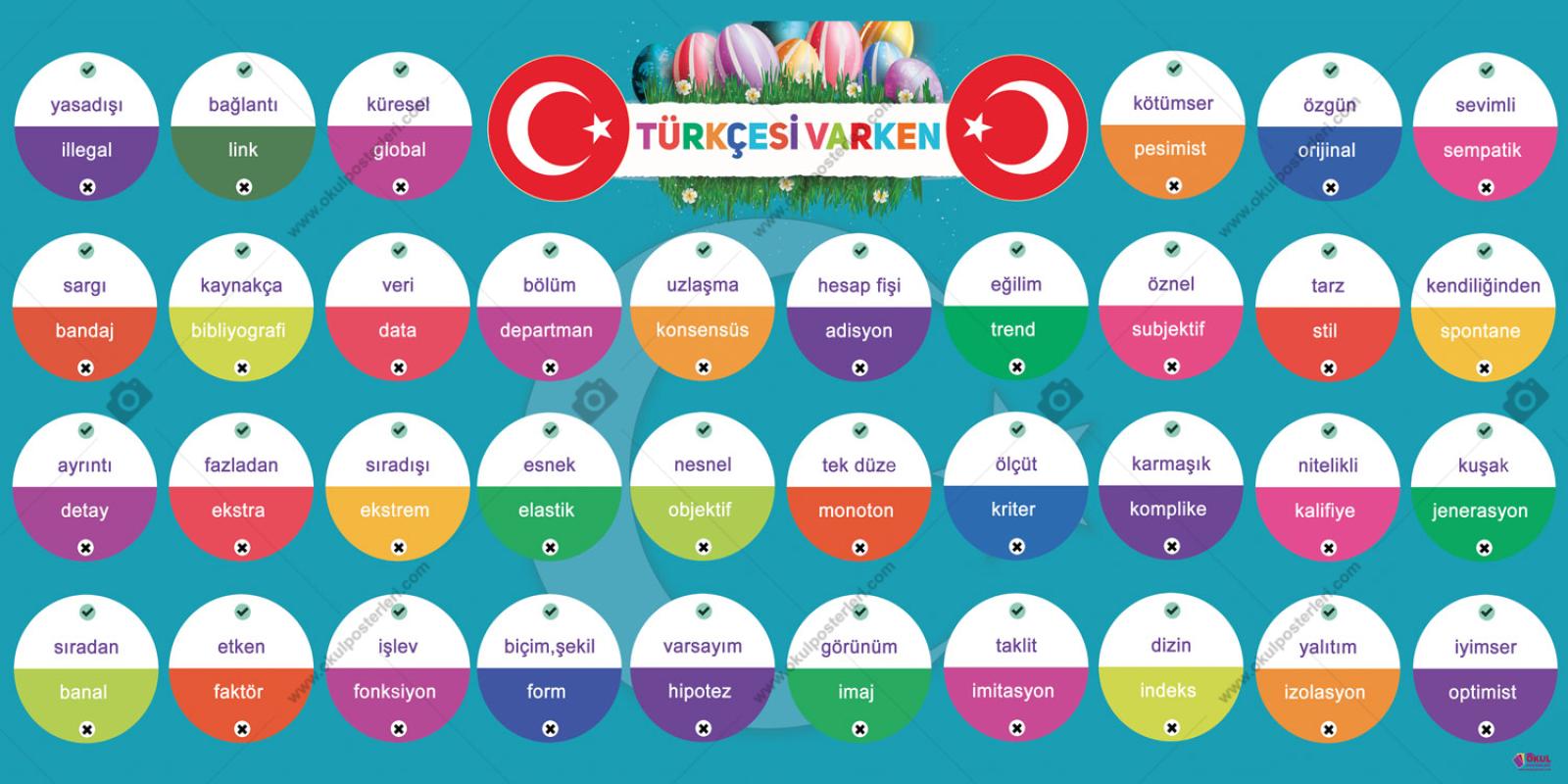 Türkçesi Varken Okul Posteri