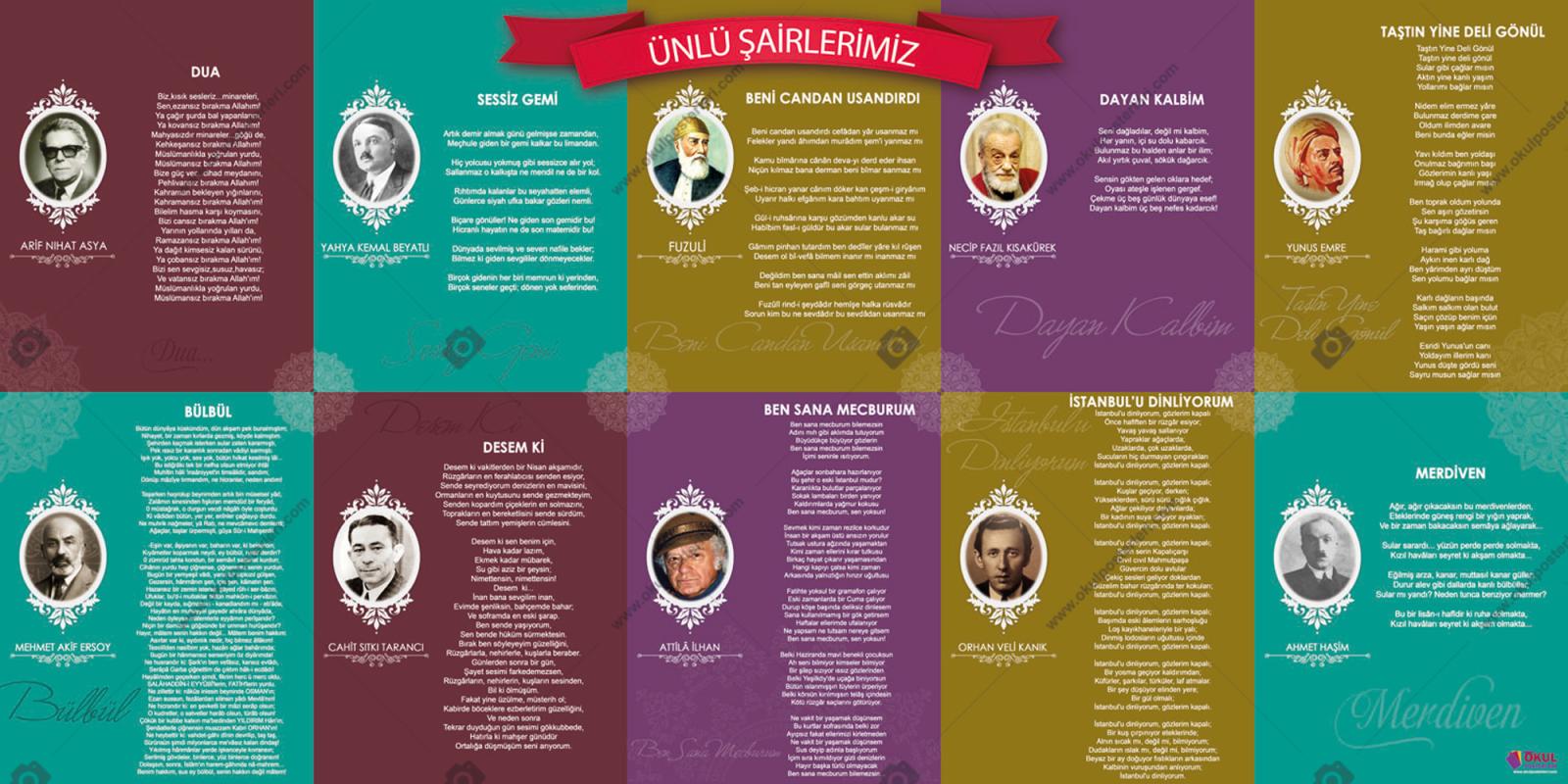 Ünlü Şairlerimiz Okul Posteri