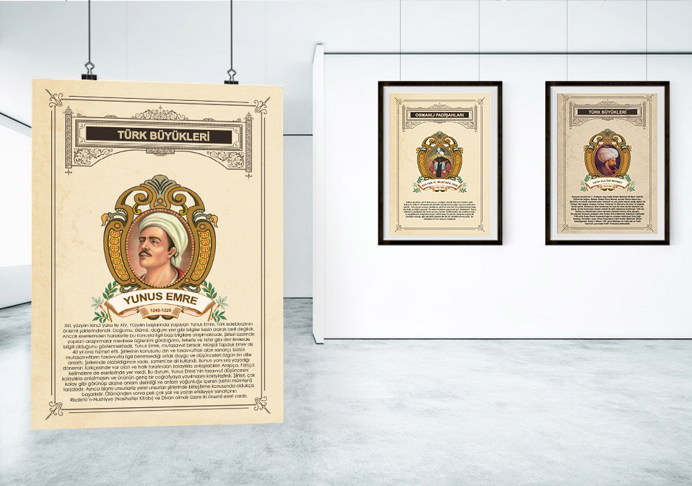 Yunus Emre Türk Büyükleri Okul Posteri